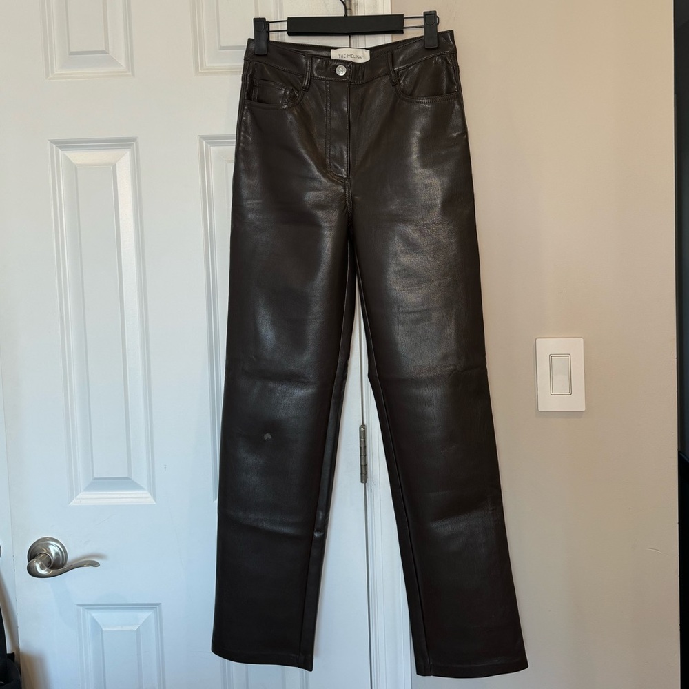 Aritzia Melina Brown Leather Pants